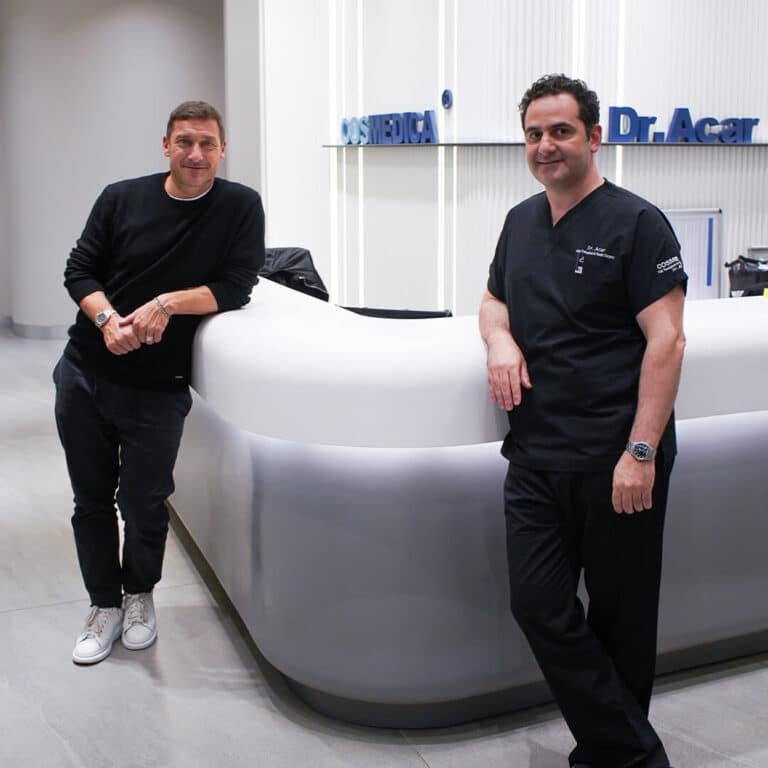 Francesco Totti and Dr. Acar at the Cosmedica Clinic